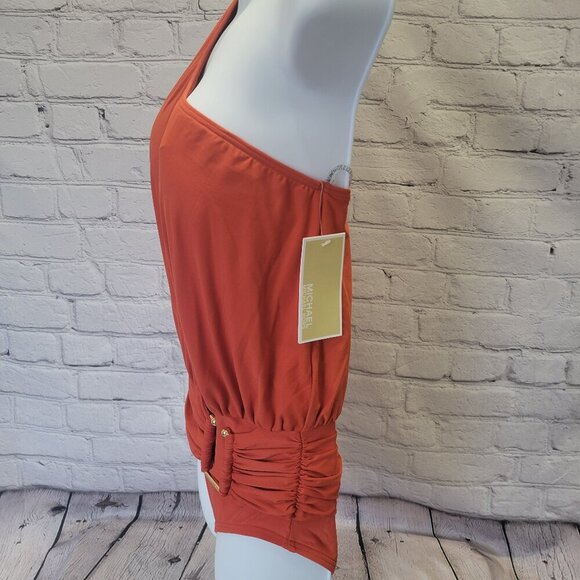 Michael Michael Kors Women's One-Shoulder Blouson One-Piece Swimsuit - Picture 3 of 10